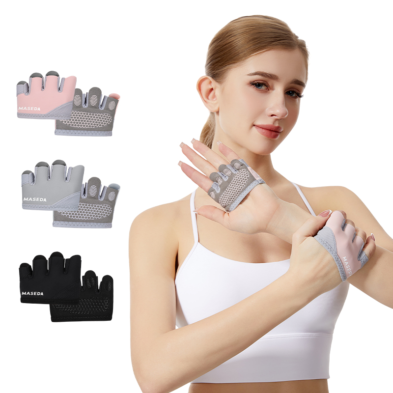 Pilates Yoga &A - Pair of Fitness Fingerless Gloves: Anti-Blister