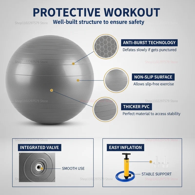 Anti-Burst Yoga Ball with Pump - Pilates Ball Mini recension och pris
