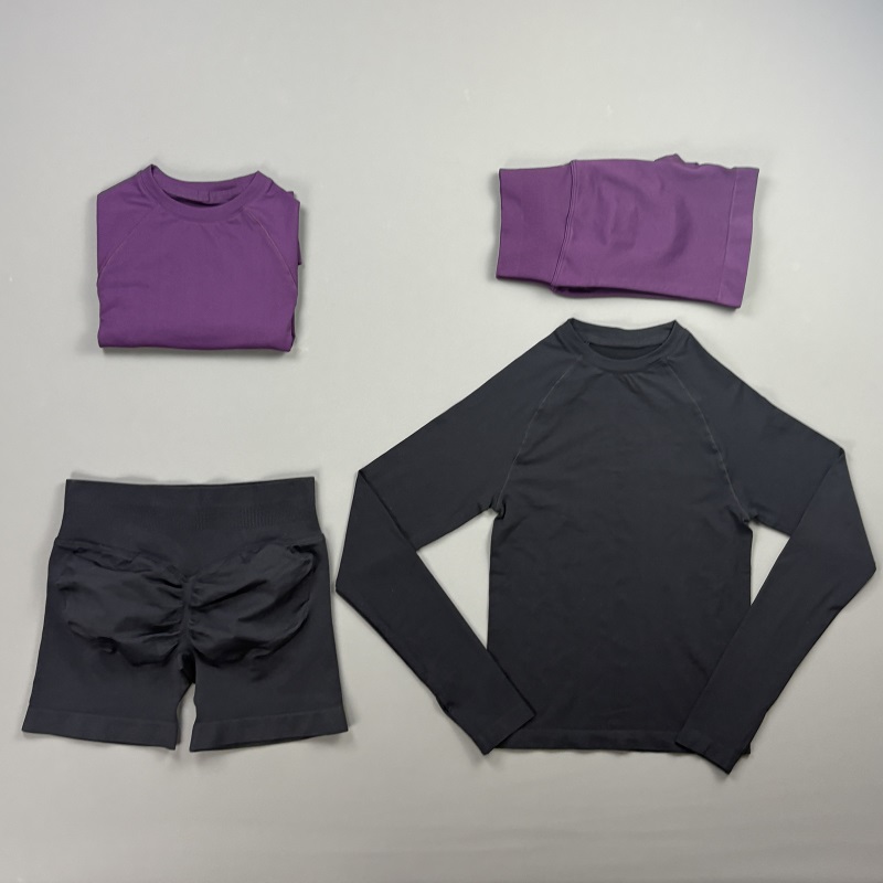 2 Piece Gym Set Women Raglan L - Pilates Yoga Wrap Top recension och pris