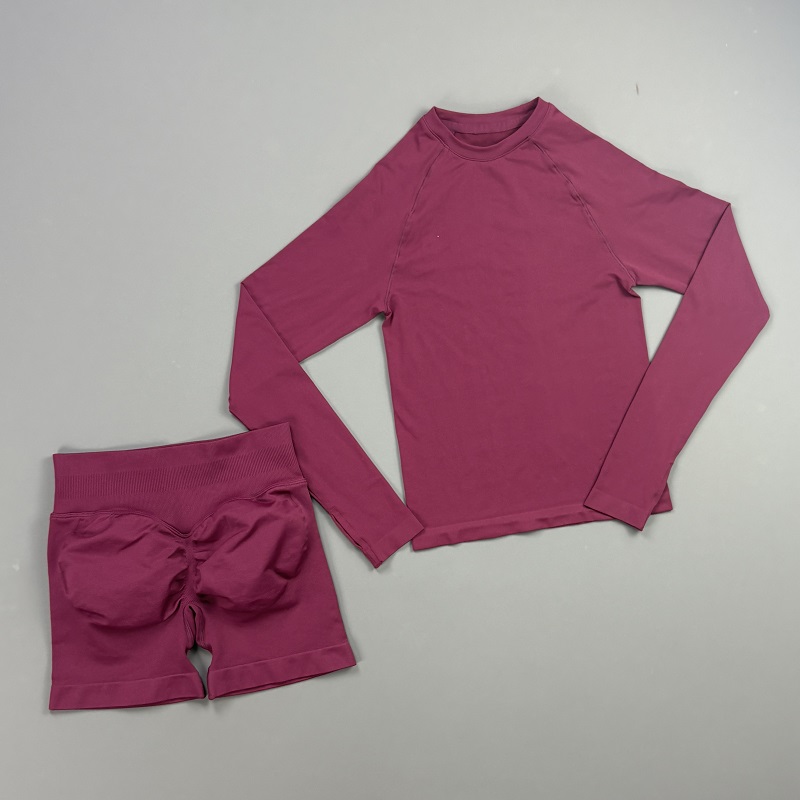 2 Piece Gym Set Women Raglan L - Pilates Yoga Wrap Top recension och pris