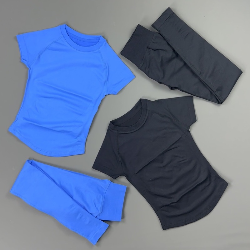 2Piece Gym Set Women Raglan Sh - Pilates Yoga Wrap Top recension och pris
