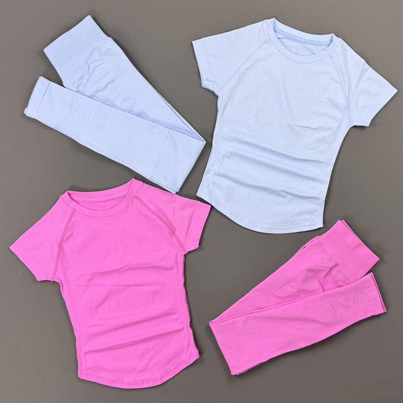 2Piece Gym Set Women Raglan Sh - Pilates Yoga Wrap Top recension och pris