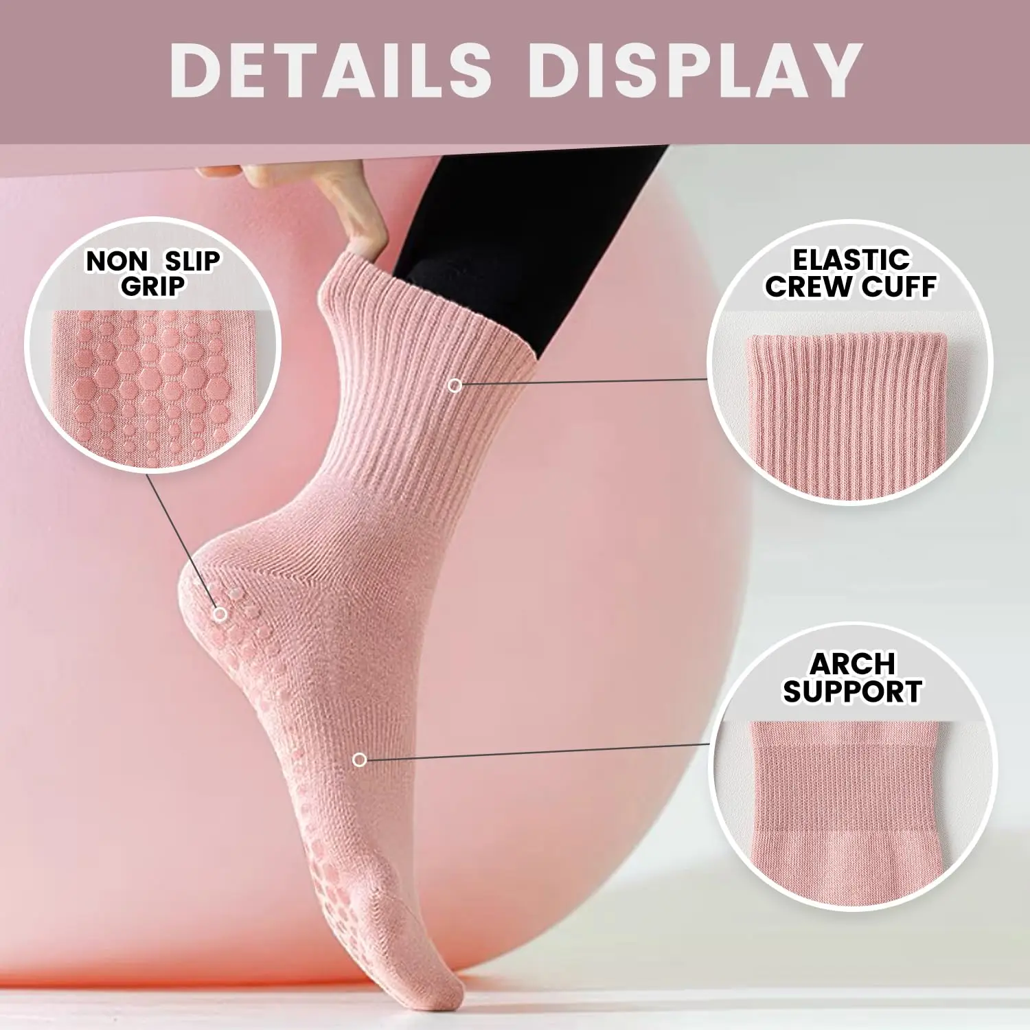 4 pairs of women's yoga socks, - Pilates Yoga &A recension och pris