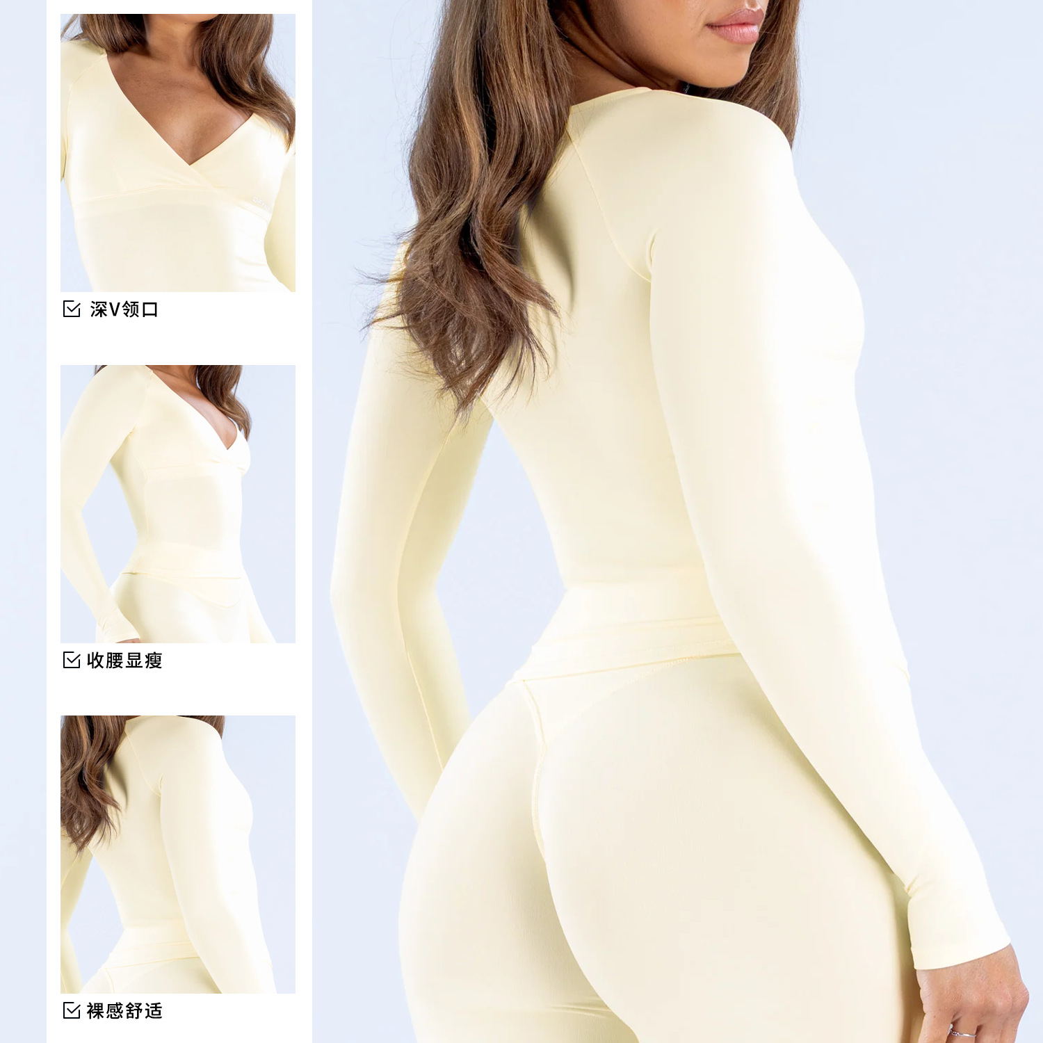 Nude-skin-friendly V-neck spor - Pilates Yoga Wrap Top recension och pris