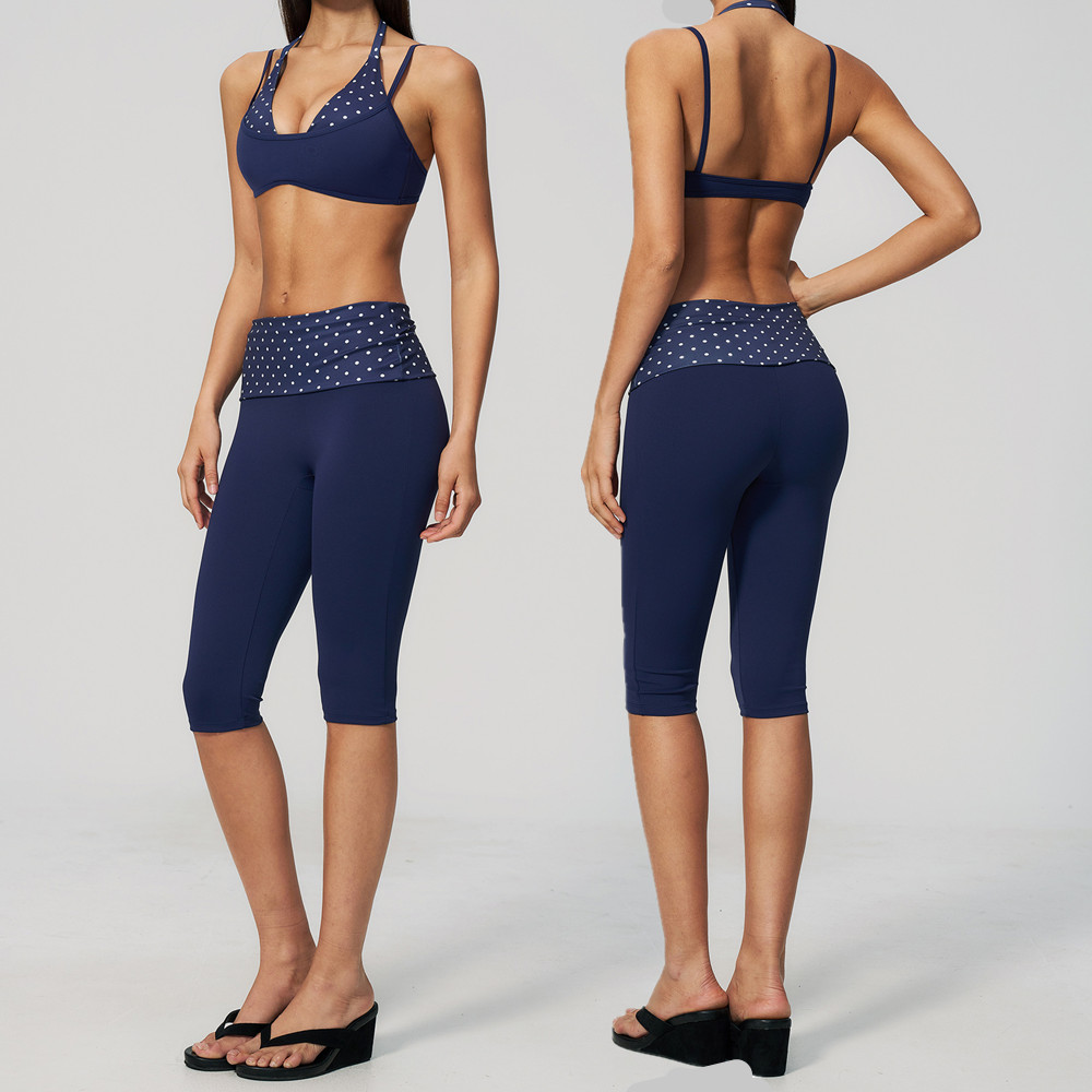 Polka Dot Women Strap Halter Y - Pilates Yoga Wrap Top recension och pris