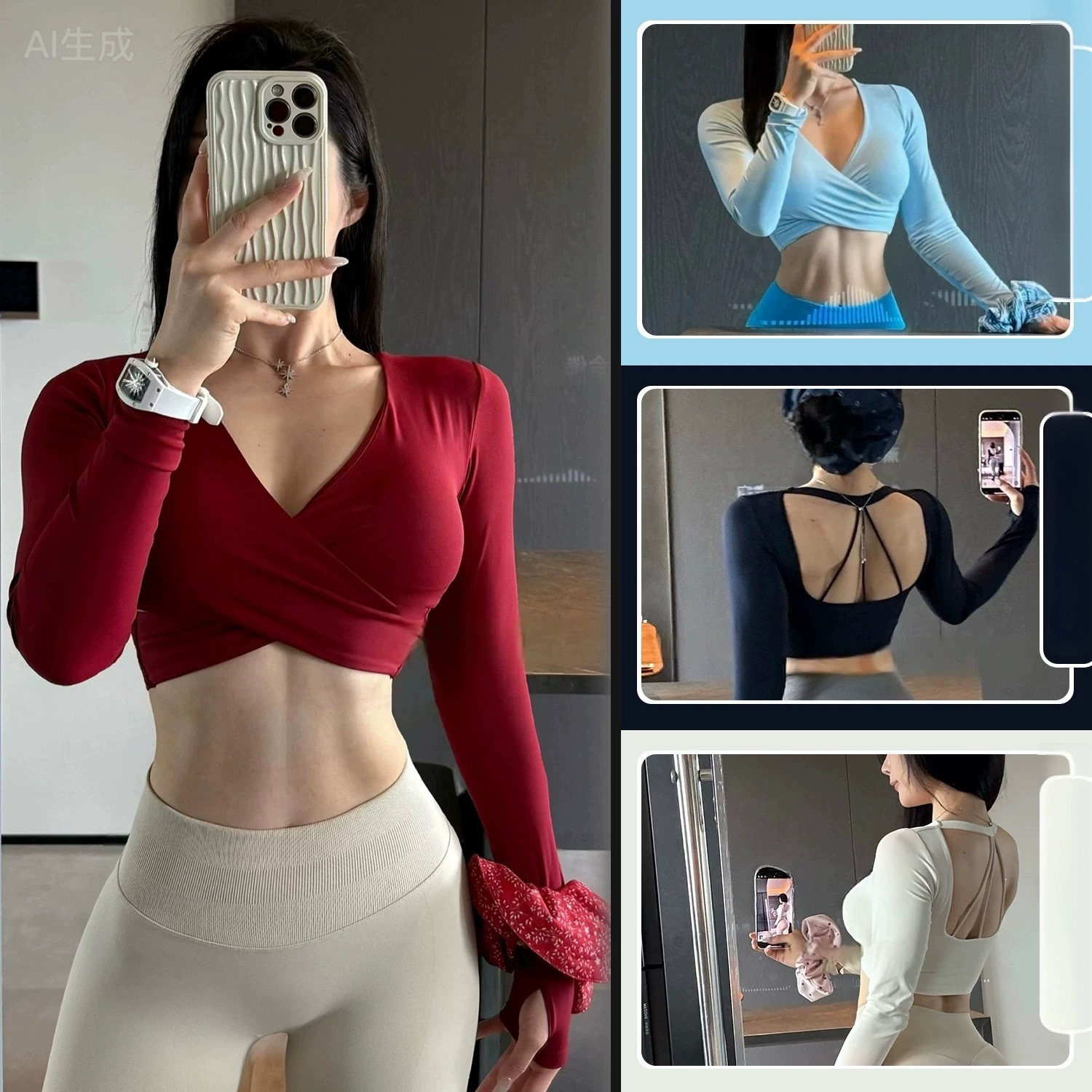 Long-sleeved Yoga Sports Fitne - Pilates Yoga Wrap Top recension och pris