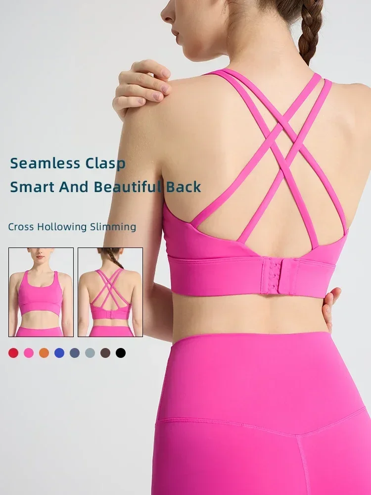 Solid Color Women's Sports Bra - Pilates Yoga Wrap Top recension och pris
